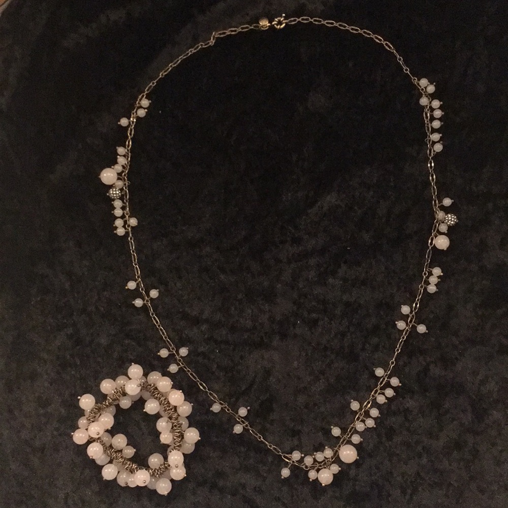 long beaded necklace and bracelet set